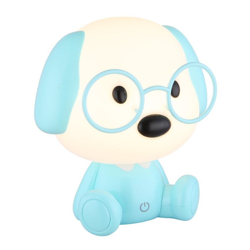 Globo 21761B - Luz nocturna infantil LED recargable y regulable PUPPY 1 W/5 V 500 mAh azul